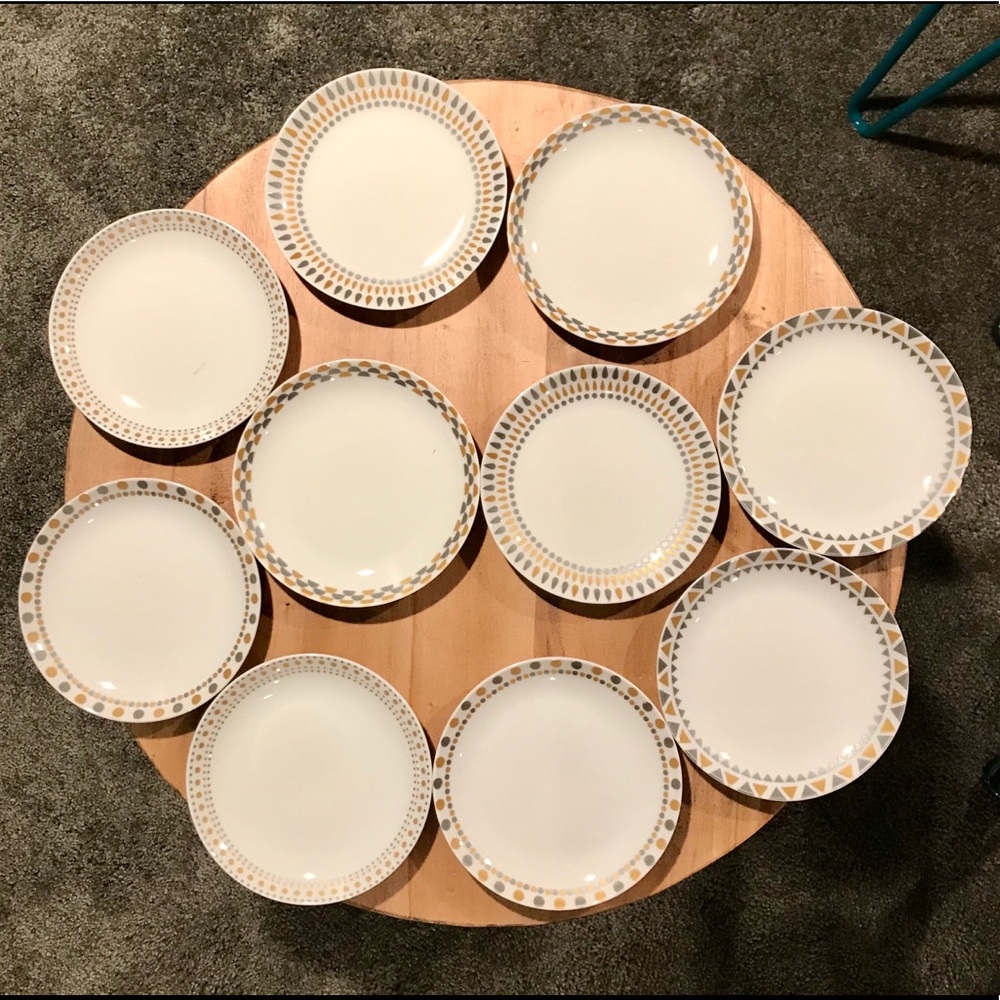 Ten World Market silver & gold appetizer plates